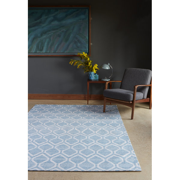 Canora Grey Wool Petrol Blue Rug Wayfair.co.uk